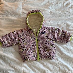 Patagonia Reversible Flower and White Down Jacket Infant 6-12 months